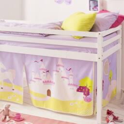 Nöa and Nani Moro Cabin Bed with Ladder and Princess Fairytale Tent in White - Size: Single - thumbnail 2