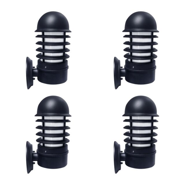 First Choice Lighting Set of 4 Mason - Black Louvred Outdoor Wall Lights - image 1