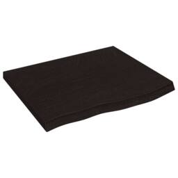 Berkfield Home Wall Shelf Dark Grey 60x50x(2-4) cm Treated Solid Wood Oak in Dark Brown - thumbnail 2