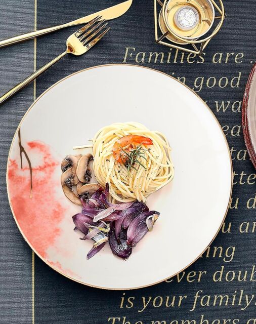 London Boutique Dinner Plates, Premium Quality Fine China Dinner Plates Set of 4 small plates 8 inch in White - Size: 1000L - image 1