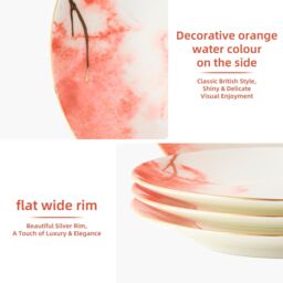 London Boutique Dinner Plates, Premium Quality Fine China Dinner Plates Set of 4 small plates 8 inch in White - Size: 1000L - thumbnail 6