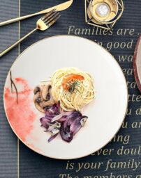 London Boutique Dinner Plates, Premium Quality Fine China Dinner Plates Set of 4 small plates 8 inch in White - Size: 1000L