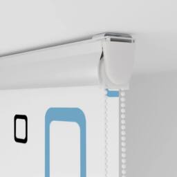 Berkfield Home Shower Roller Blind with Cassette 90x240 cm Fabric Width 86 cm in White - thumbnail 9