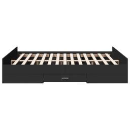 Berkfield Home Bed Frame with Drawers without Mattress Black 150x200 cm King Size - thumbnail 5