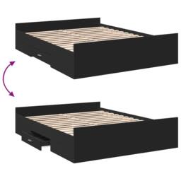 Berkfield Home Bed Frame with Drawers without Mattress Black 150x200 cm King Size - thumbnail 7