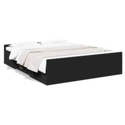 Berkfield Home Bed Frame with Drawers without Mattress Black 150x200 cm King Size - thumbnail 1