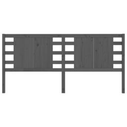 Berkfield Home Headboard Grey 206x4x100 cm Solid Wood Pine - Size: 206 x 4 x 100 cm - thumbnail 3