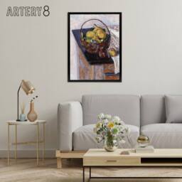"Artery8 Still Life The Basket of Fruit Bonnard Black Framed Canvas Art Print - Size: W12"" x H16""" - thumbnail 3