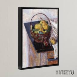"Artery8 Still Life The Basket of Fruit Bonnard Black Framed Canvas Art Print - Size: W12"" x H16""" - thumbnail 2