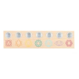 Something Different Energy Seven Chakra Wood Candle Holder in Beige