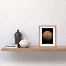 "Artery8 Wall Art Print NASA Our Solar System Mars Planet Hemisphere Image Artwork Framed 9X7 Inch in Beige - Size: W7"" x H9""" - thumbnail 2
