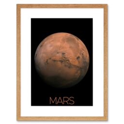 "Artery8 Wall Art Print NASA Our Solar System Mars Planet Hemisphere Image Artwork Framed 9X7 Inch in Beige - Size: W7"" x H9""" - thumbnail 1