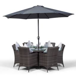 Thats Furniture Savannah Round 6 Seater Patio Dining Set with Ice Bucket Drinks Cooler in Grey - thumbnail 5