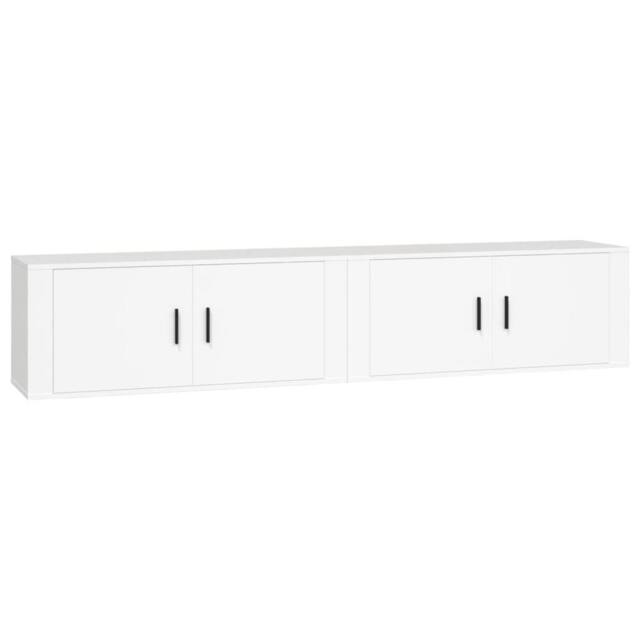 Berkfield Home Wall-mounted TV Cabinets 2 pcs White 100x34.5x40 cm - image 1