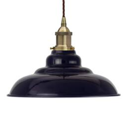 SE Home Navy Blue St Edmund's Pendant Light - Antique Brass - Brown Twisted - thumbnail 4