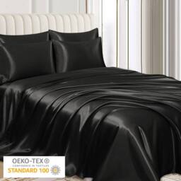 Grace Super Soft Pillow Cases 2 Pack Satin Silk Envelope Closure in Midnight - Size: Standard Pillow Case - thumbnail 3