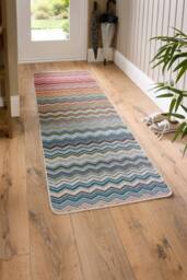 My Mat My Stain Resistant Candy Rainbow Zig Zag 67X200 - Size: 67 cm x 200 cm - thumbnail 1