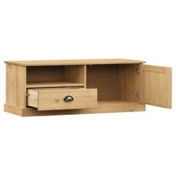 Berkfield Home TV Cabinet VIGO 106x40x40 cm Solid Wood Pine in Brown - Size: 106 x 40 x 40 cm - thumbnail 4