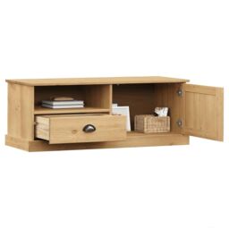Berkfield Home TV Cabinet VIGO 106x40x40 cm Solid Wood Pine in Brown - Size: 106 x 40 x 40 cm - thumbnail 3