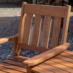 Samuel Alexander Rydal 2 Seater Wooden Garden Patio Love Seat & Table Set in Brown - thumbnail 5