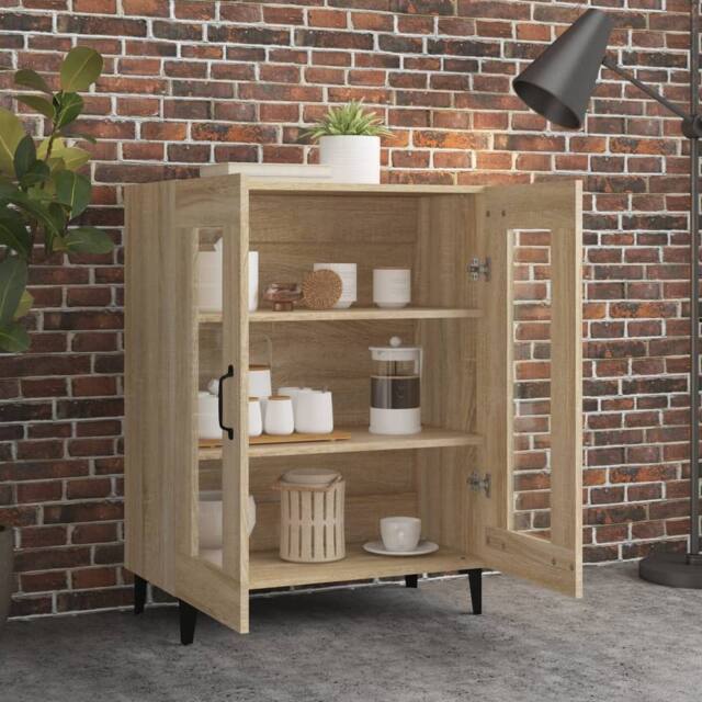 Berkfield Home Sideboard Sonoma Oak 69.5x34x90 cm Engineered Wood in Light Tan - image 1