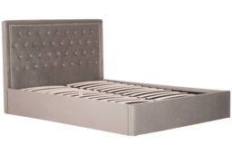 Orsina Elegant Kingsize Ottoman Bed, Practical Velvet Upholstered Bed For Bedroom, Compact Diamont Tufted Bed in Grey - thumbnail 5