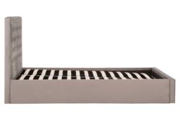 Orsina Elegant Kingsize Ottoman Bed, Practical Velvet Upholstered Bed For Bedroom, Compact Diamont Tufted Bed in Grey - thumbnail 3