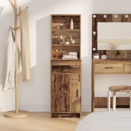 Berkfield Home Highboard Old Wood 40x41x135 cm in Brown - Size: 40 x 41 x 135 cm - thumbnail 4