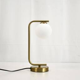 First Choice Lighting Grosvenor - Satin Brass Table Light with Glass Globe in Gold - thumbnail 4