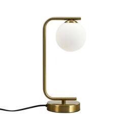 First Choice Lighting Grosvenor - Satin Brass Table Light with Glass Globe in Gold