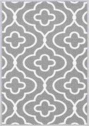 Desire Rugs Anti-Slip Quatrefoil Design Doormat - Machine Washable for Easy Care in Grey - Size: 67 cm x 220 cm - thumbnail 2