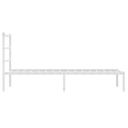 Berkfield Home Metal Bed Frame without Mattress with Headboard White 90x190cm - Size: 90x190 cm - thumbnail 6
