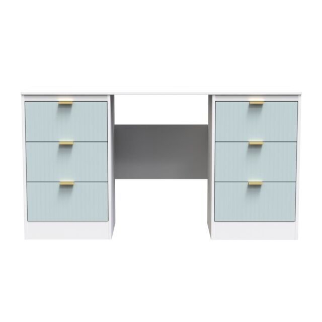 Ready Assembled 2 U Denver 6 Drawer Kneehole Desk (Ready Assembled) in Duck Egg Blue - image 1