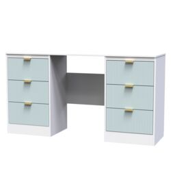 Ready Assembled 2 U Denver 6 Drawer Kneehole Desk (Ready Assembled) in Duck Egg Blue - thumbnail 3