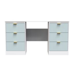 Ready Assembled 2 U Denver 6 Drawer Kneehole Desk (Ready Assembled) in Duck Egg Blue