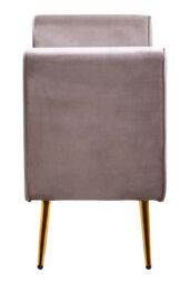 Orsina Velvet Bench with Gold Finish legs, Comfy Padded Seat Velvet Seat, Built to Last Bedroom Bench in Brown - thumbnail 3