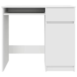 Berkfield Home Desk White 86x49x76 cm Engineered Wood - Size: 86 x 49 x 76 cm - thumbnail 6