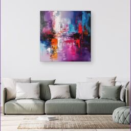 Warren Reed - Designer Vibrant Metropolis: A Palette Of Emotions Canvas - Size: w40 inch x h40 inch - thumbnail 1