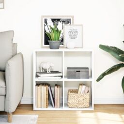 Berkfield Home Room Divider Bookcase White 69.5x29x69.5 cm Engineered Wood - thumbnail 3