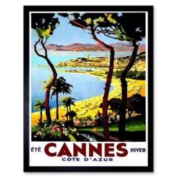 "Artery8 Cannes Cote D'Azur Beach Film Festival France Framed Art Print - Size: W12"" x H16""" - thumbnail 1