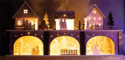 Netagon Battery Powered Wooden Light Up Festive Scene in White - thumbnail 4