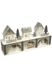 Netagon Battery Powered Wooden Light Up Festive Scene in White - thumbnail 5