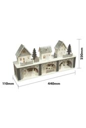 Netagon Battery Powered Wooden Light Up Festive Scene in White - thumbnail 2