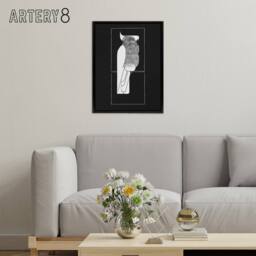 "Artery8 Sulphur Crested Cockatoo Parrot De Mesquita Framed Canvas Wall Art in Black - Size: W12"" x H16""" - thumbnail 3