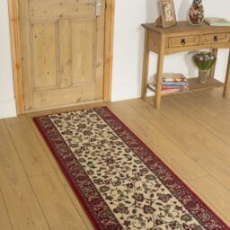 runrug Hallway Carpet Runner Rug - Soft & Comfy, 9mm - 'Traditional' in Cream - Size: 80 cm x 360 cm - thumbnail 1
