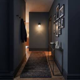 Happy Homewares Classy Matte Black Switched Wall Light with Clear Ribbed Glass Shade - thumbnail 6
