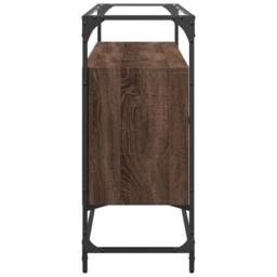 Berkfield Home Sideboard with Glass Top Brown Oak 98x35x81 cm Engineered Wood - Size: 98 x 35 x 81 cm - thumbnail 5