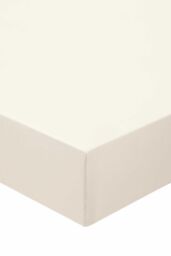 Murmur ' 250TC' Plain Dye Fitted Sheet in Ivory - Size: Double Fitted - thumbnail 1