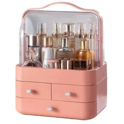 FLAVORA Pink LARGE MAKEUP COSMETIC ORGANISER DRESSING TABLE - Size: 1000mm