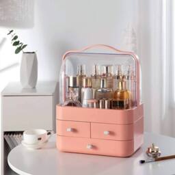 FLAVORA Pink LARGE MAKEUP COSMETIC ORGANISER DRESSING TABLE - Size: 1000mm - thumbnail 4